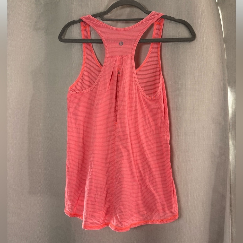 Lululemon Salute The Sun Tank Heathered Yum Yum Pink Racerback - Picture 5 of 8